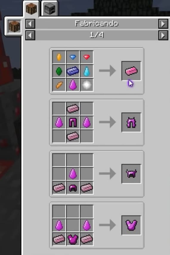 Extended Items and Ores Mod crafting