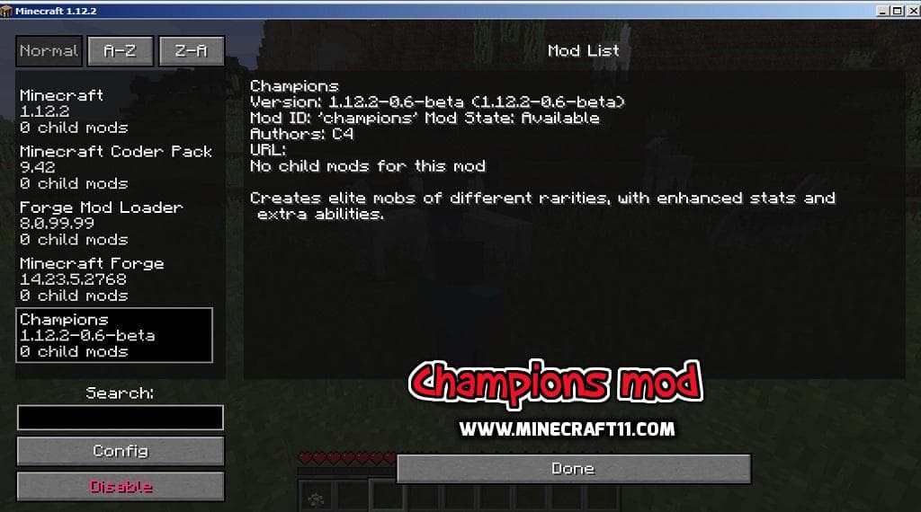 Minecraft Champions mod