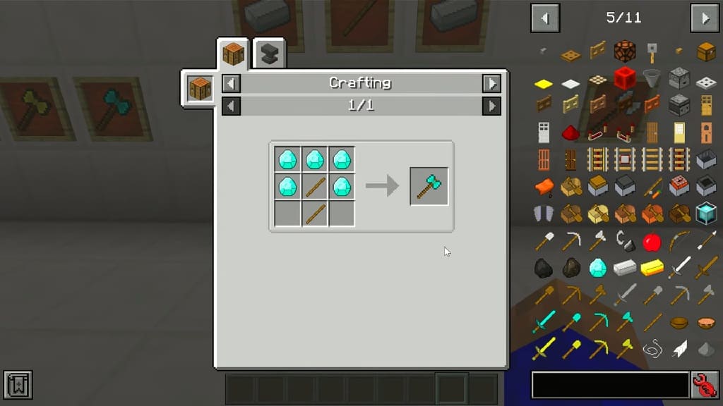 Simple Battleaxes mod crafting